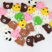 25pcs Flatback Resin Cute Assorted Animal Cookies Biscuit Food Cabochons Craft