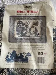 Turtle Creek Blue Willow 100% Cotton 48" X 60" Afghan Throw Blanket Pre-Washed &