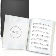 CRANBURY 9x12 Sheet Music Binder – Spiral Bound, Lay Flat, Dual 1pack, Black