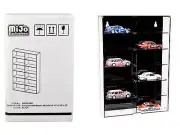 Showcase 12-Car Display Case Wall Mount Black "Mijo Exclusives" 1/64 Model CARZ