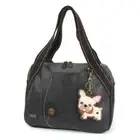 New Chala Bowling Zip Tote Large Bag FRENCH BULLDOG Dog Coin Purse gift BLACK