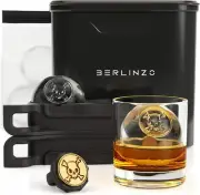 Berlinzo Premium Clear Ice Ball Maker - 2 Large 2.4" Crystal Clear Ice Balls for