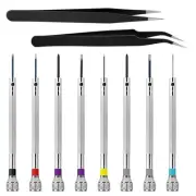 8Pcs Precision Watch Screwdriver Set with Two Extra Tweezers for Watches7129