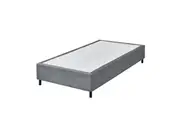 Design Square Knitted Fabric Bed Frame Bed Base King Single Size Solid Wood Legs Grey