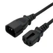 RackPower CM1CH200 10A C14 to C15 Cable - 2m - Black 120C High Temp Socket - 1mm2 - Rubber - AU/NZ SAA Approved [CM1CH200]