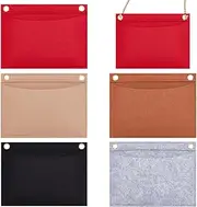 WADORN 5 Colors Felt Purse Organizer Insert, Handbag Felt Organizer Tote Bag Divider Pocket Inside Envelope Shaper with Eyelets for Clutch Conversion Insert Divider, 2.7x6.6 Inch