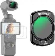 NEEWER Variable ND2-32&1/4 Black Diffusion Effect Filter Compatible with DJI Osmo Pocket 3 Creator Combo Accessories, Magnetic Action Camera Neutral Density Filter, Kit with 2 Screen Protectors