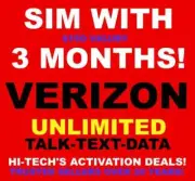VERIZON 3 MONTHS w/ SIM CARD AND SERVICE! ✅ TRUSTED USA SELLERS SINCE 2001 !