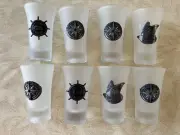 Princess Cruise Lines Souvenir Shot Frosted Glasses, Set of 8