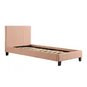 Single PU Leather Bed Frame Pink