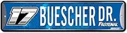 Rico Industries NASCAR Racing Chris Buescher Metal Street Sign 4" x 15" Home Décor - Bedroom - Office - Man Cave