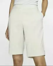 Womens Nike Dri-Fit UV 11" Bermuda Golf Shorts Sail Ivory M AJ5663-133 NEW