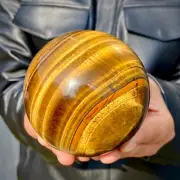 1.79LB Natural tiger's eye ball quartz crystals sphere gem reiki healing