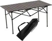 kokiya Outdoor Camping Table for 2-4 Persons Compact Stable Foldable Side Table Easy to Set up for Beach Trips Bbqs Tailgating, Silvery