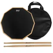 12 Inch Drum Pad Rubber Practice Pad Dumb Drum with 5A Hickory Drum Sticks & ...