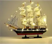 40CM Sailboat Model Wooden Handcrafted Boat Male Graduation Gift Female Bedroom Decorative Handicraft Children's Room
