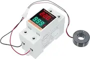 Digital Single Phase Energy Meter with Transformer Multifunction Din Rail Power Meter AC20V~500V 0~99.9A Voltmeter Ammeter Voltage Amps Multimeter, White