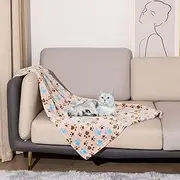 DUOLEH Large Pet Blankets Washable, Warm Dog Blanket Protector Cover for Bed Couch Sofa, Calming Pet Throw Paw Print Blanket for Dogs and Cats, Kitten Kennel Mat (80x60cm,Style 2)