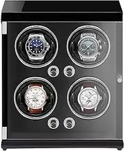 [CFZSALK] Watch Box Watch Winders 4 Position Recharable Watch Shaker Mechanical Winder Veal Automatic Winding Box Light-Setive Led Light Watch Case KeYJ