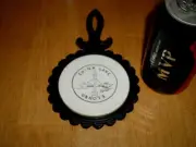 U.S. Naval Ordnance Test Station- China Lake, CAST IRON-CERAMIC TRIVET, #1960's