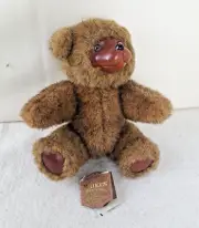 1985 Vintage Applause Raikes Bear Jamie 5453 Jointed Teddy Bear Wood Face & Feet