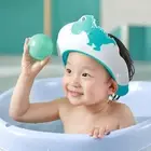 Baby Shampoo Cap Kids Hair Washing Dinosaur Silicone Eye and Ear Protection SUM