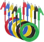 Alligator Clips Electrical Test Leads Set,15A Jumper Wires Heavy Duty with PVC