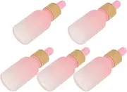 Ipetboom 5pcs Gradient Frosted Glass Dropper Bottles Portable Containers for Essential Oils Perfumes and Makeup Durable Travel Vials with Elegant Design for Beauty Routines