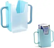 Naisfei Toddler Cup Holder, Drinks Cup Holder, Toddler Milk Holder Box, Adjustable Juice Bag Holder, Bottle Cup Holder, Squeeze Proof Drinking Bottle Cup Holder for Kids,Toddler, Kitchen(Blue)