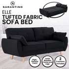 New 3 Seater Sofa Bed Lounge Couch Modular Furniture Home Linen Fabric Black