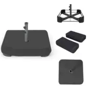 HONEY JOY Patio Umbrella Stand W/2 Sandbags +Waterproof Cover 11lb. Square Black