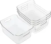 [Hiorigin] Clear Storage Containers - Large 4-Pack for Fridge, Pantry, Home & Kitchen Organisation