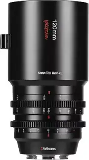 7artisans 120mm T2.9 Macro 2X Full Frame Cinema Lens for E/RF/Z/L Mount Cameras