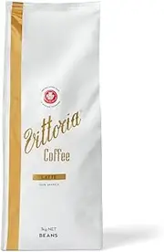 Vittoria Coffee 100% Arabica Coffee Beans Latte Blend 1kg. Blended to Drink with Milk, has a Slightly Sweet, Caramel-Like Aftertaste. Perfect for Home Espresso Machines.