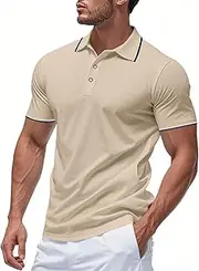 [Generic] Men's Golf Shirts Short Sleeve Mesh Shirt with ​Breathable Collar​ for ​Athletic Performance​ and ​Casual Sportswear