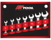 PK TOOL RG7779 7 PIECE SHORT METRIC COMBINATION RATCHET SPANNER SET 8 TO 19mm