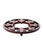 [The Cooks Collective] Fleur De Lis Cast Iron Trivet 20cm - Burgundy