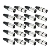 XLR Connector, 20 Pack XLR 3 Pin Male/Female Mic Snake Plug Microphone Cable ...