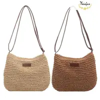 在飛比找蝦皮購物優惠-Summer Straw Crossbody Bag Wom