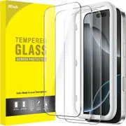 JETech iPhone 16 Pro 6.3-Inch Screen Protector, Tempered Glass Film with Easy Installation Tool, Case-Friendly, HD Clear, 3-Pack