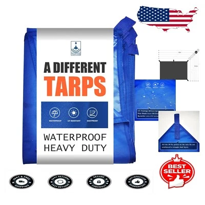 Durable 9.5x12ft Waterproof Tarp Cover - Ideal for Outdoor Canopies & More