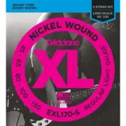 D'Addario EXL170-5, 5-String Nickel Wound Light 45-130 Long Scale Bass Guitar