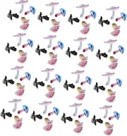 Healeved 100pcs Mushroom Nail Gems: Cartoon Tiny Flat Back Resin Cabochons Embellishments Decors for Women Nail Art Decoration Accessories