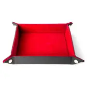 Fanroll By Metallic Dice Game Fold Up Velvet Dice Tray W/ Pu Leather Backing:Red