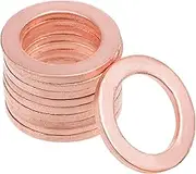 uxcell 10 Pcs M12 x 18mm x 1.5mm Copper Flat Washer Sealing Ring for Screw Bolt Nut