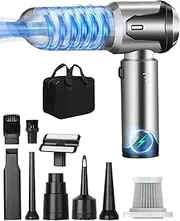 LUUKKIMM Car Vacuum Cleaner Cordless, 22000PA High Power Suction, 4-in-1 Multifunctional Design, Brushless Motor, Rechargeable, Grey, Handheld, 40 Min Runtime, 3 Speeds, HEPA Filter, Car & Home Use