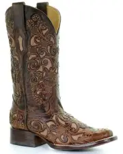 Corral Women's Inlay and Stud Accents Boot - Square Toe - A3326