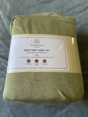 Crescent Comfort Jersey Knit Sheet Set Lightweight All Season Sheet King Set