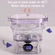 AU Mini Portable Bucket Washer 6L Foldable Automatic Washing Machine With LCD