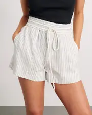 [Jag] Jag Women's Gigi Stripe Short In White/blue Size 16 16 Blue